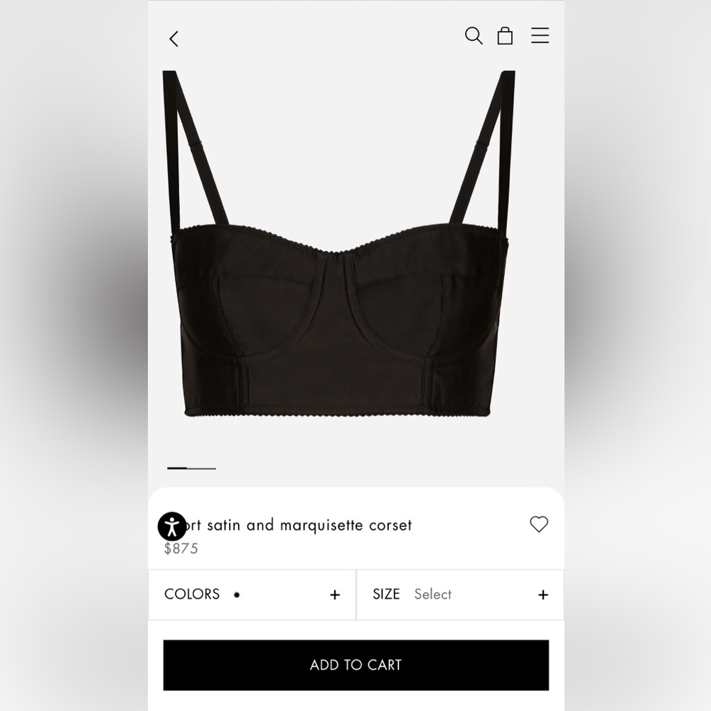 Dolce & Gabbana satin corset-style bralette top